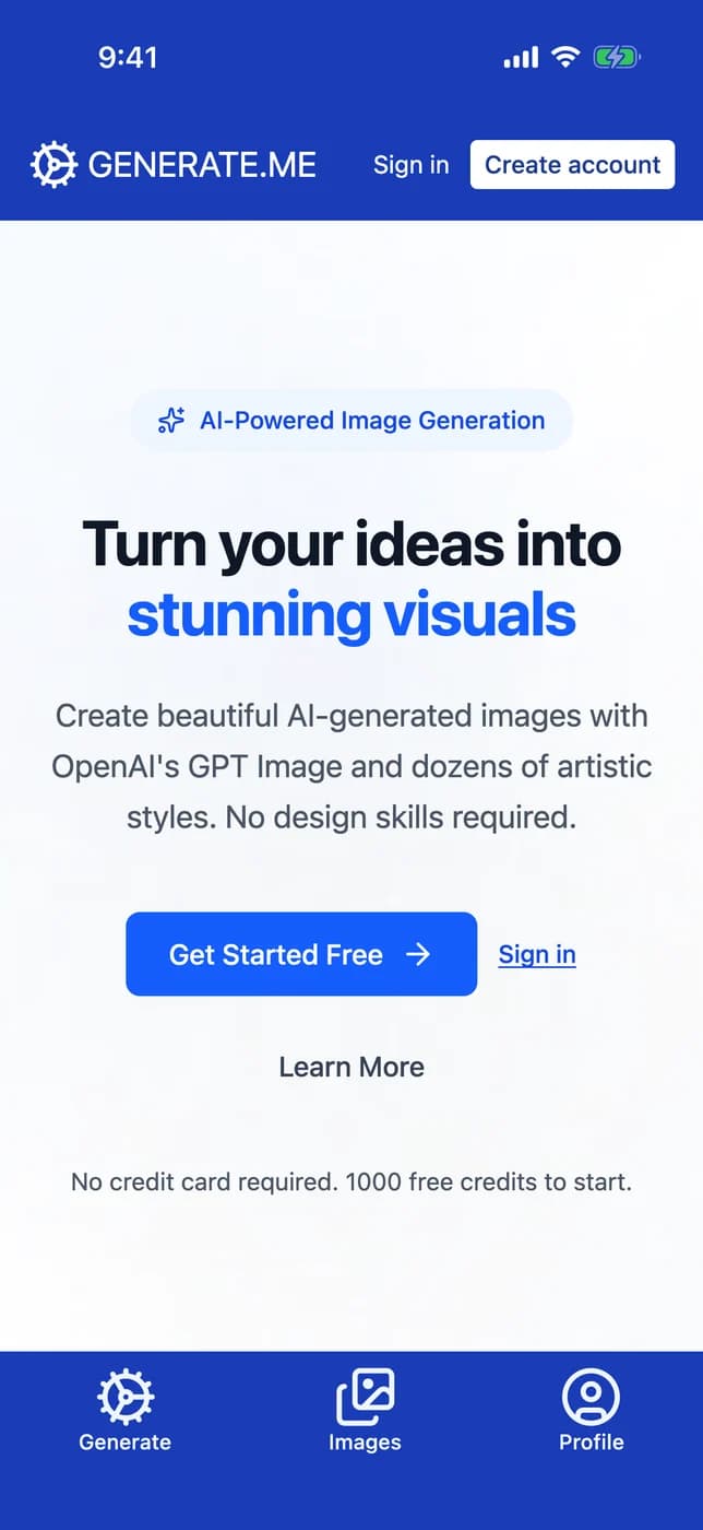 Generate.me — Home