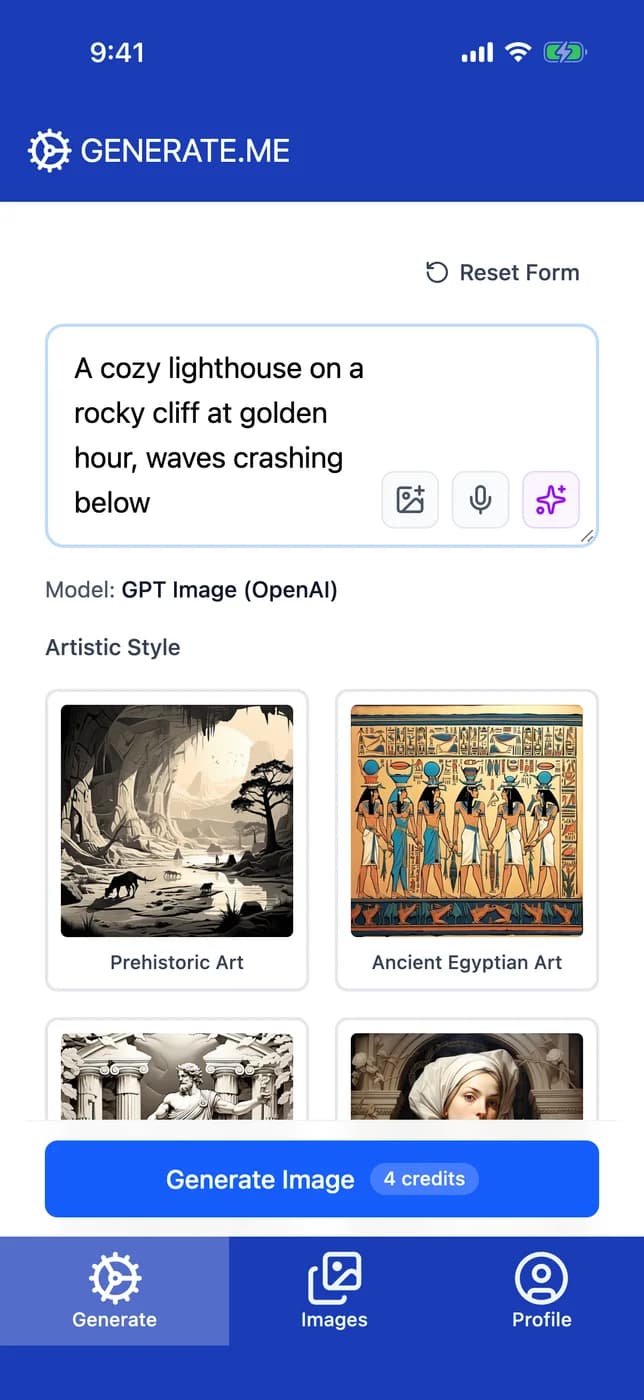 Generate.me — Describe your image