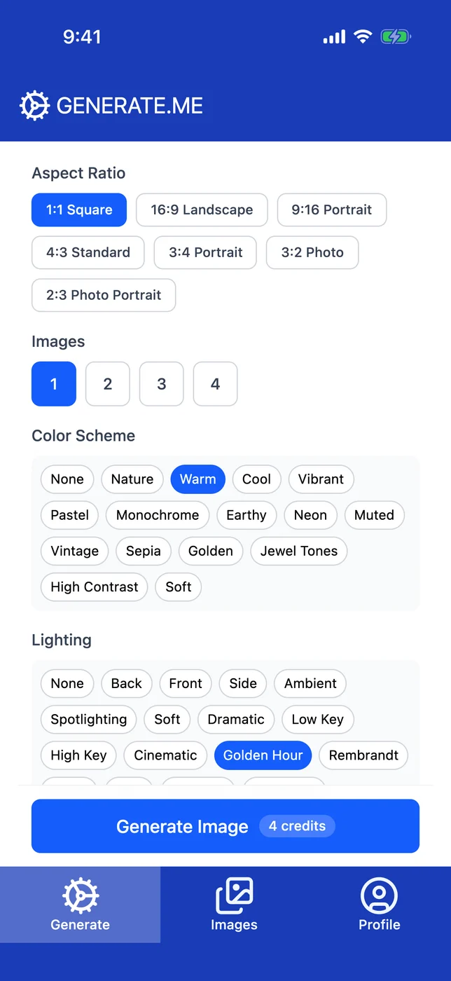 Generate.me — Fine tune the look