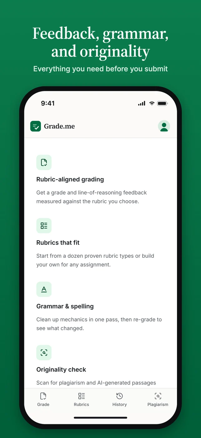 Grade.me — features